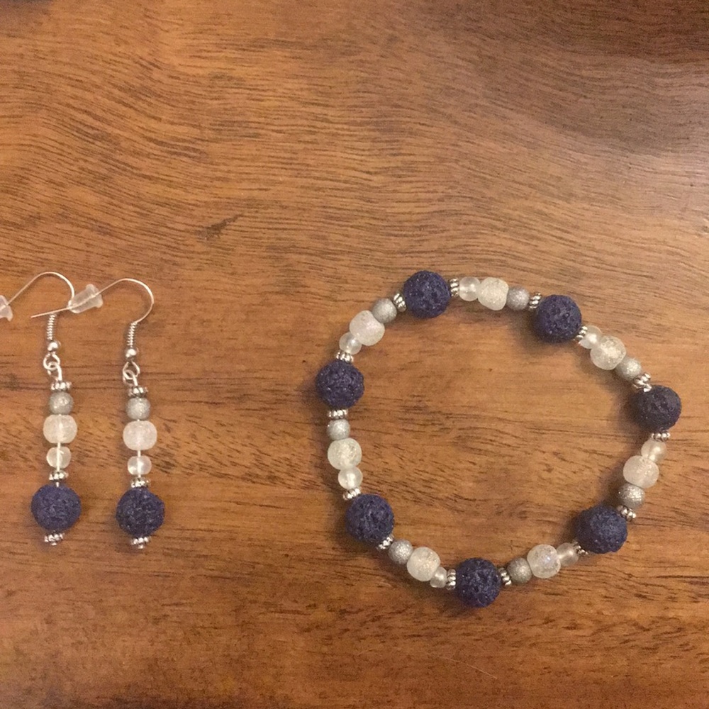 Handmade bracelet and earrings